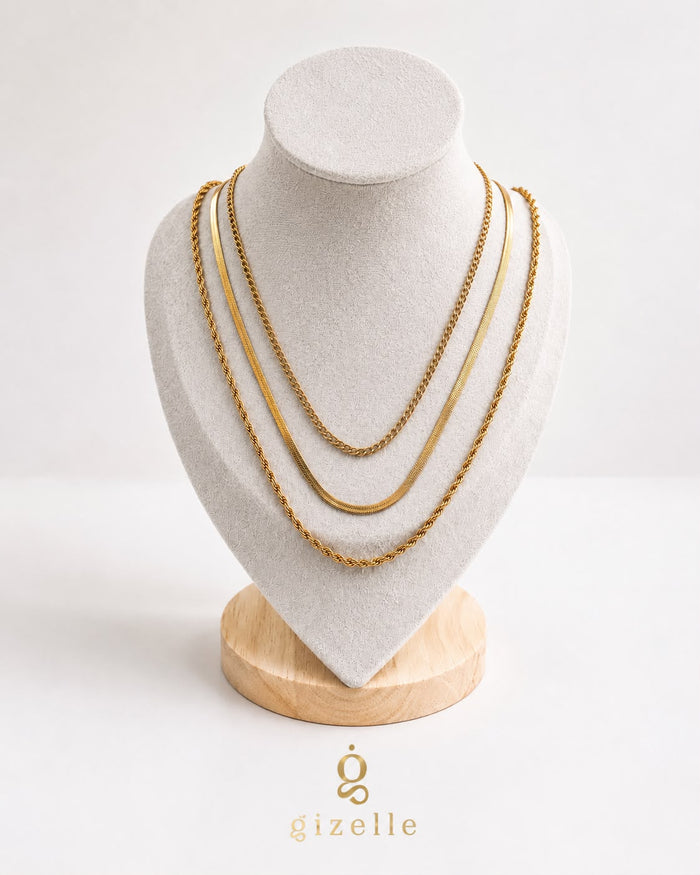 3pc Necklace Gold (Gizelle)