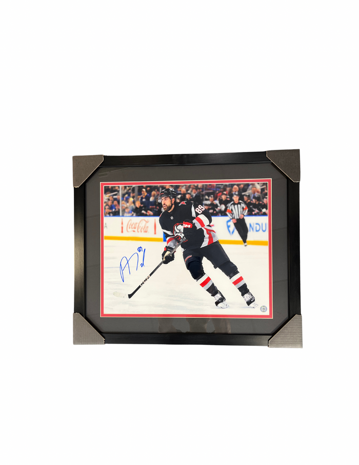 Alex Tuch Signed Skating in Goathead Jersey 16x20 Photo Professionally Framed