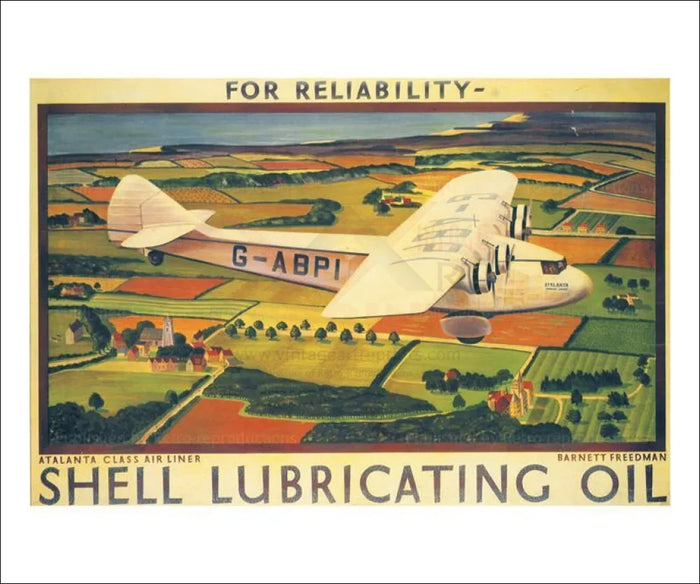 Atalanta Air Liner Reliability, Barnett Freedman, 1932 - VINTAGEARTREPRINTS.COM