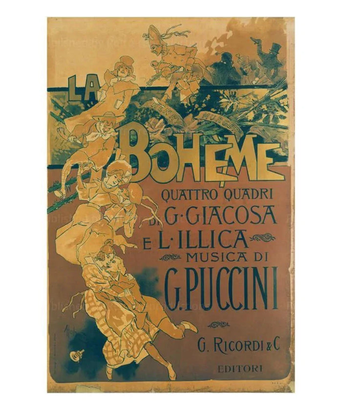 Boheme Musica di Puccini 1895, art print - VINTAGEARTREPRINTS.COM