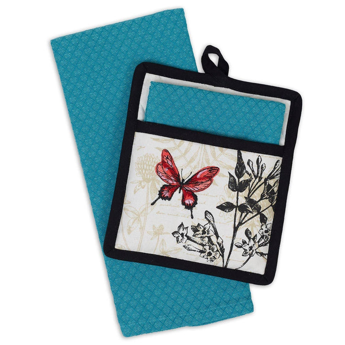 Botanical Garden Kitchen Hand Towel & Potholder Gift Set
