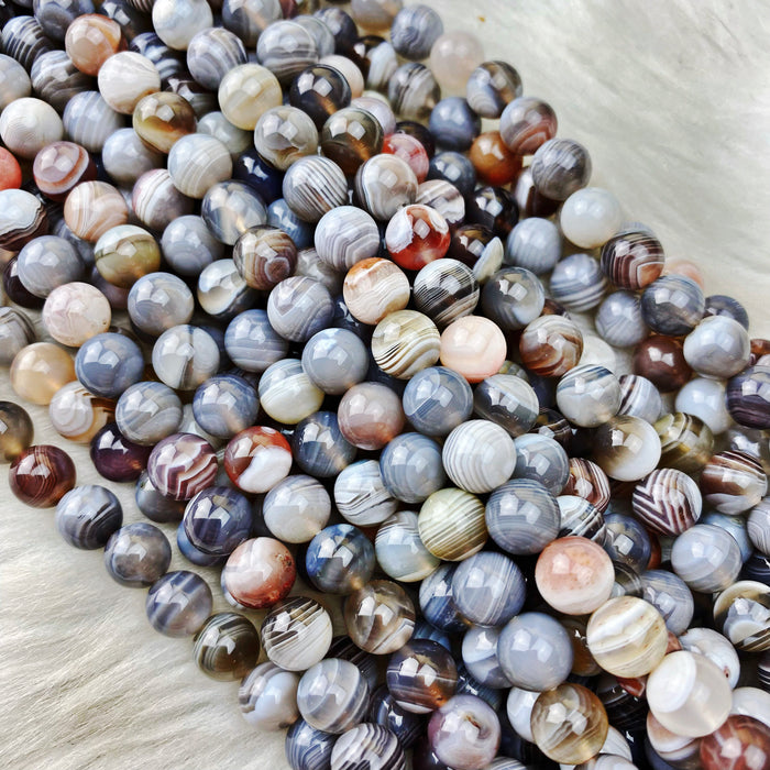 Botswana Agate 8 mm - The Bead N Crystal & Enclave Gems