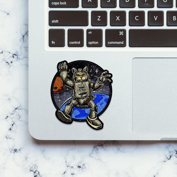 Cat Astronaut Glitter Sticker - Glitter Stickers | STICK IT UP