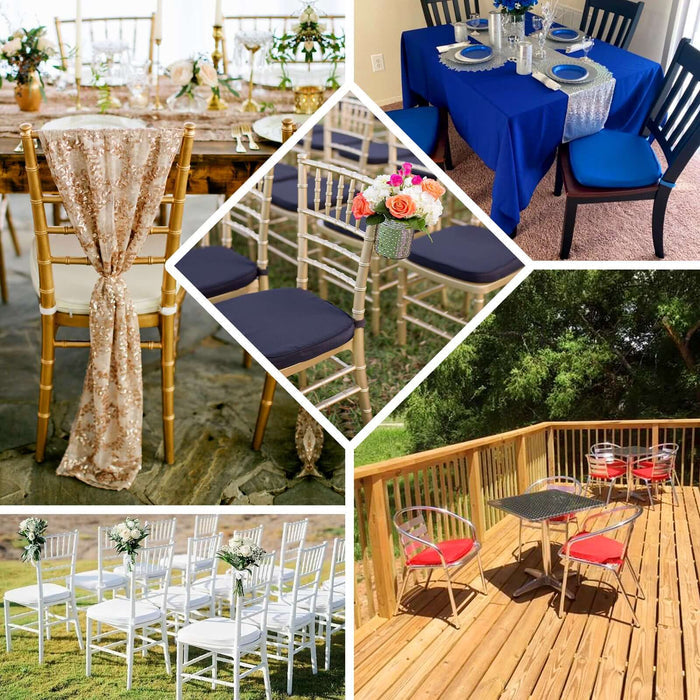 Event seating and table arrangements in various styles and colors.