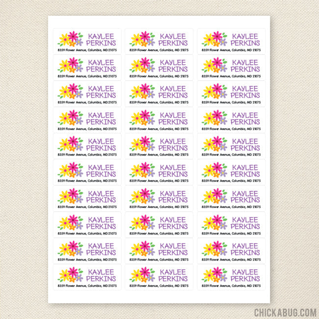 Colorful Flower Address Labels