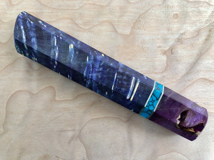 Custom Japanese Knife handle (wa handle) - Dyed Box Elder