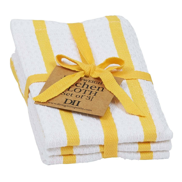 Design Imports - Daffodil Stripe Heavyweight Dishcloth Set of 3