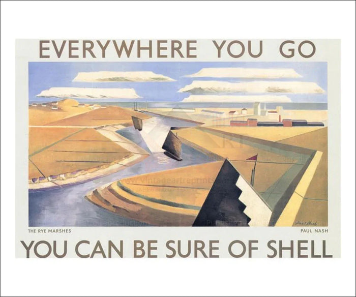 Everywhere You Go, The Rye Marshes, Paul Nash, 1932 - VINTAGEARTREPRINTS.COM