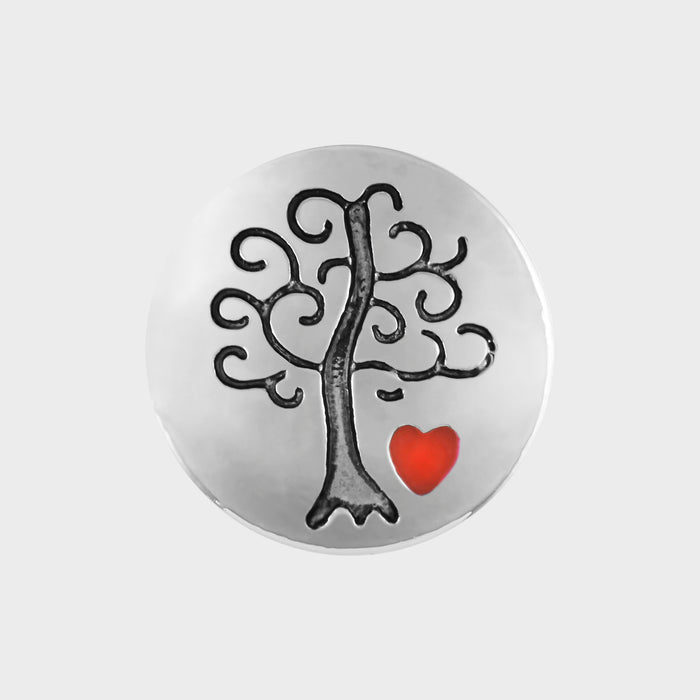 Family Tree w/ Heart - Silver
