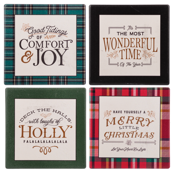 Holiday Message Coaster Set
