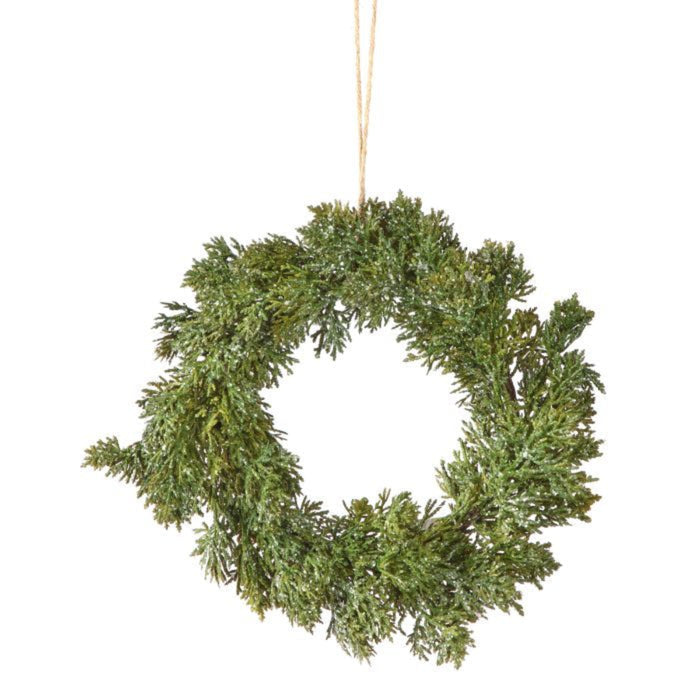 Iced Garden Natural Touch Cedar Mini Wreath, 8"
