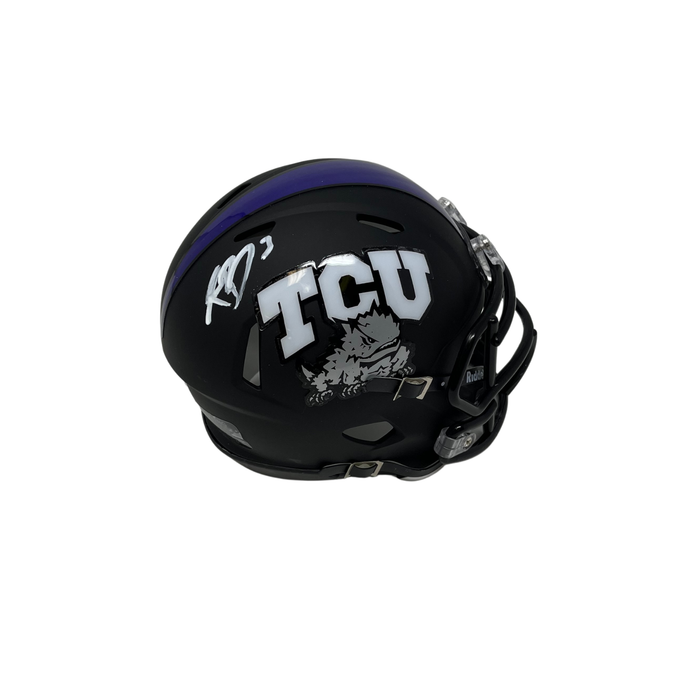 Kaleb Elarms-Orr Signed TCU Black Speed Mini Helmet