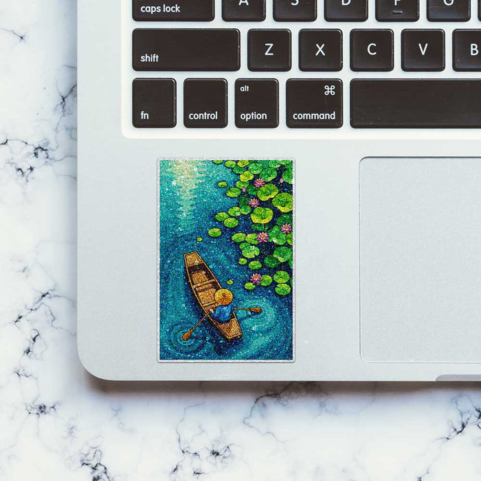Lily Pond Rowboat Glitter Sticker - Glitter Stickers | STICK IT UP