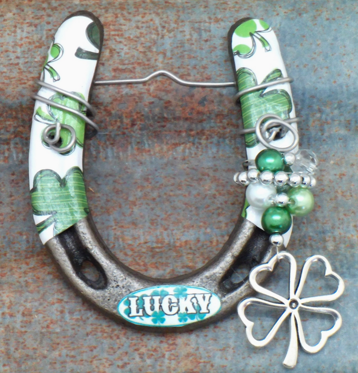 Little Lucky Western Horseshoe- Shamrock