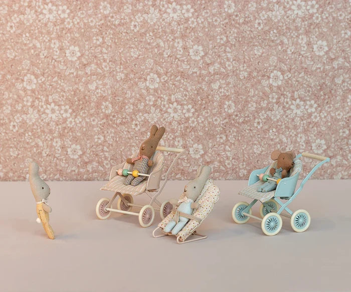 Maileg Baby Mice Stroller - Rose