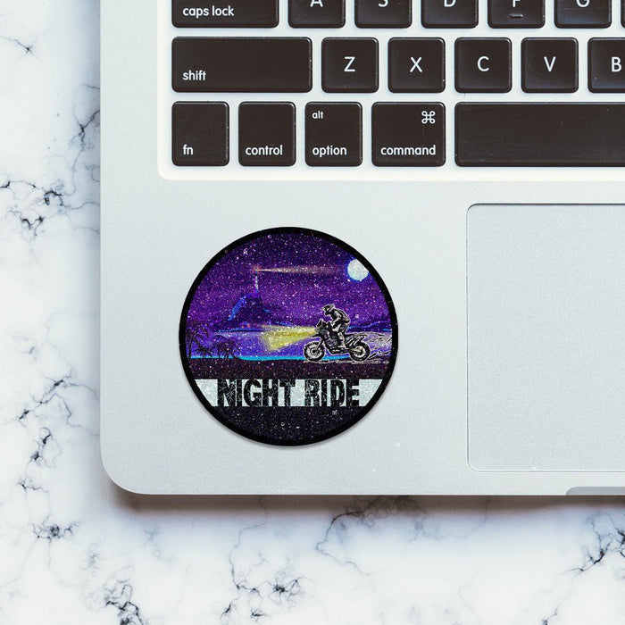 Night Ride Glitter Sticker - Glitter Stickers | STICK IT UP