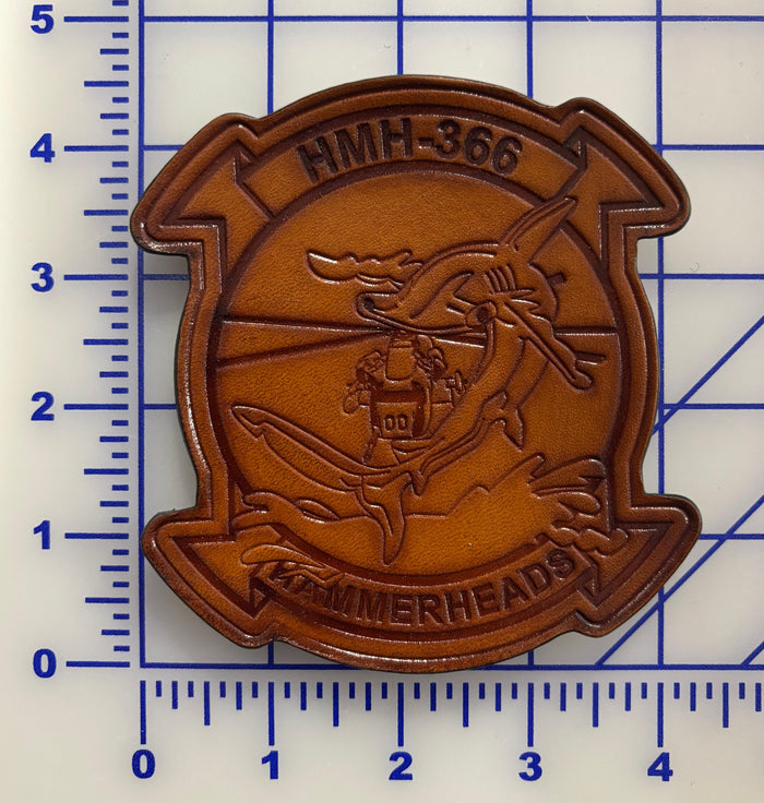 Officially Licensed HMH-366 Hammerheads Hand Painted Leather Patch
