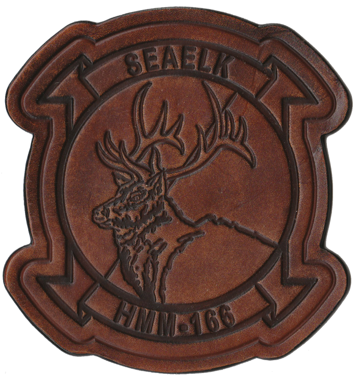 Officially Licensed HMM-166 Seaelks Hand Painted Leather Patch