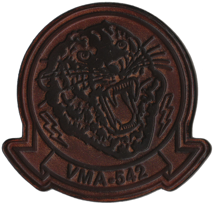 Officially Licensed USMC VMA-542 Tigers Hand Painted Leather Patch