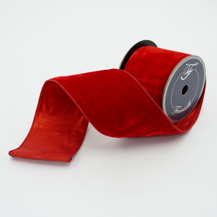 Red Velvet Luster Ribbon, 4" X 10YD