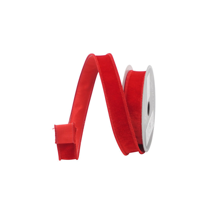 Red Velveteen Ribbon, 1" X 10YD