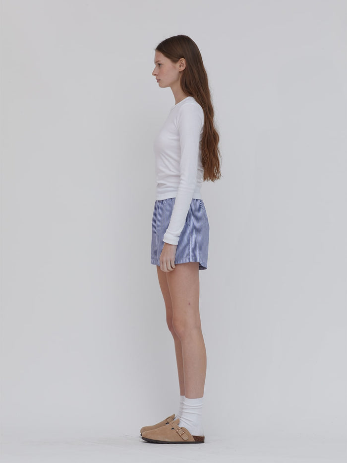 Ribbed Long Sleeve T-Shirt White