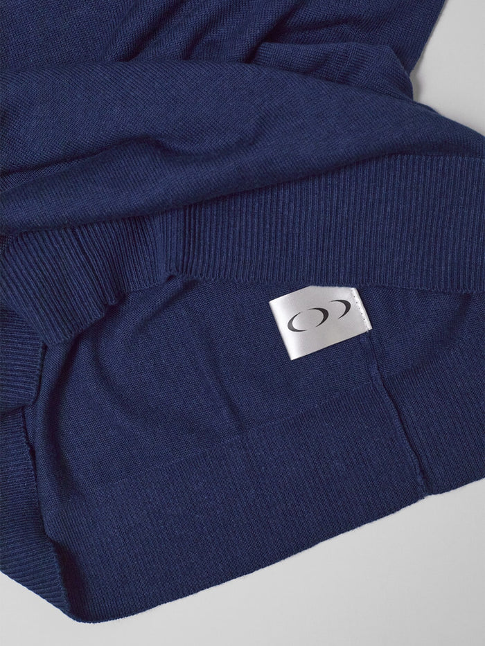 Rodeo Three-Button Fitted Knit Polo in Navy