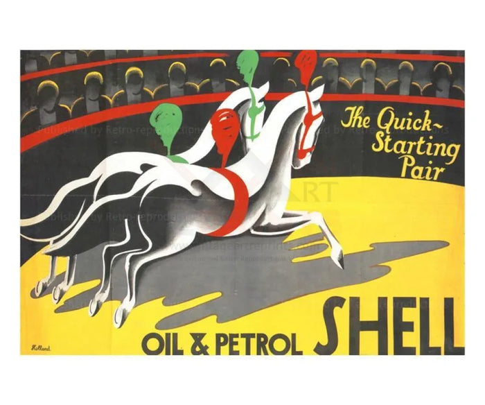 Shell: Quick Starting Circus Horses, 1930 - VINTAGEARTREPRINTS.COM