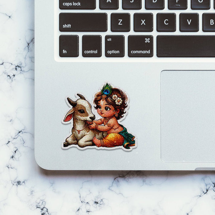 Shree Krishna 6.0 Glitter Sticker - Glitter Stickers | STICK IT UP