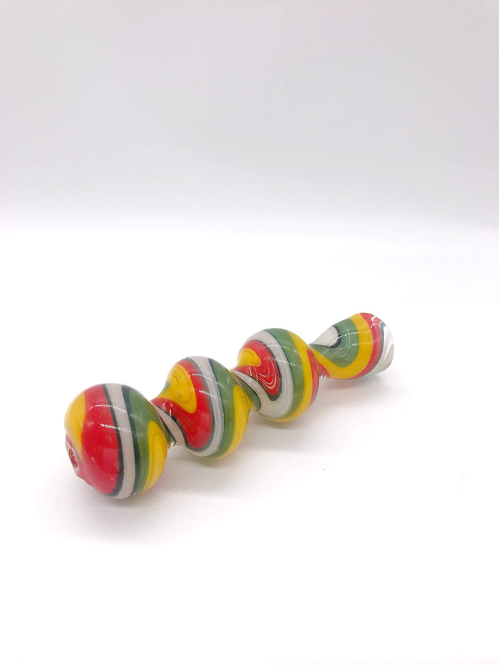 Smoke Station Hand Pipe Red-Green-White Solid color chillum hand pipe