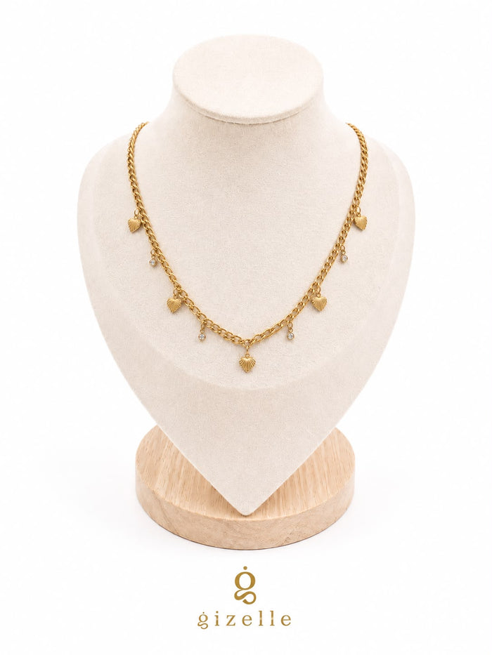 SS Heart Shell Necklace (Gizelle)