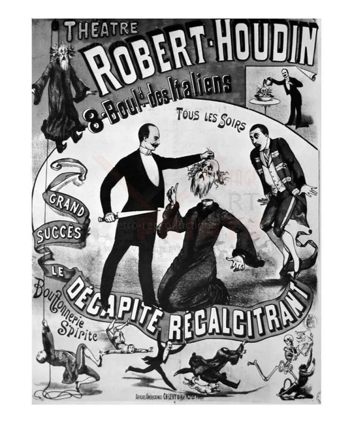 Theatre Robert Houdin Le decapite recalcitrant, 1890 - VINTAGEARTREPRINTS.COM