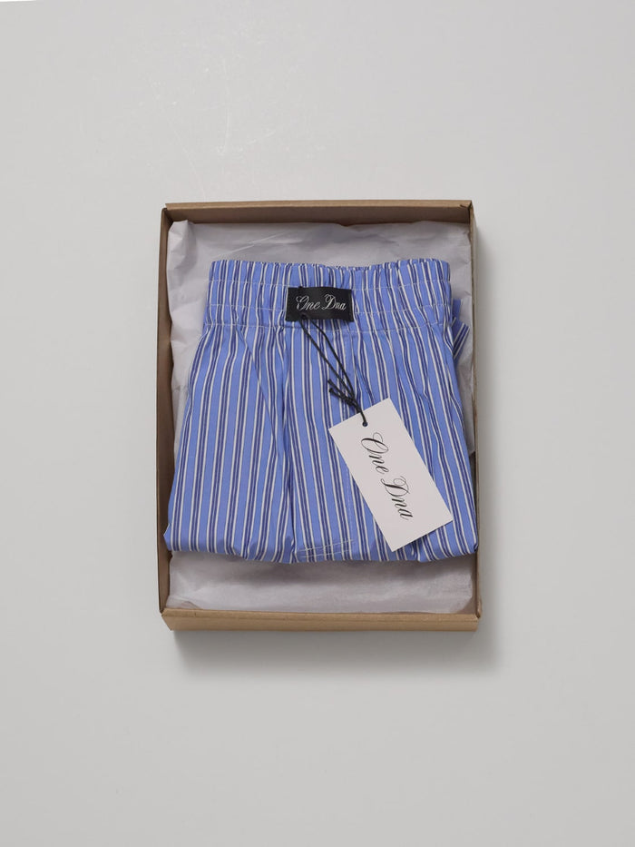 Three-Pocket Hybrid Shorts in Blue Pinstripe - Quick-Dry