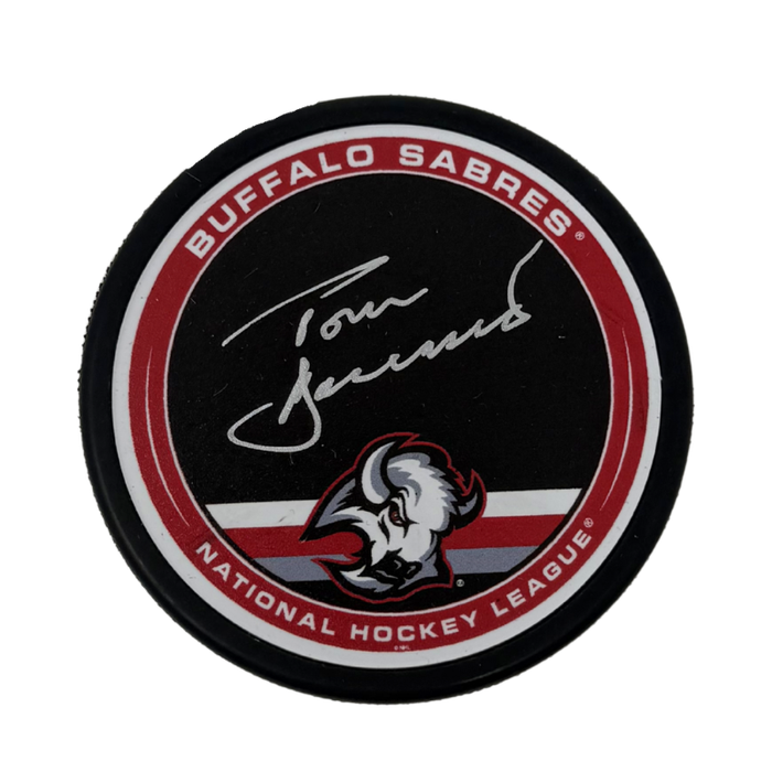 Tom Barrasso Goathead Outer Ring Autograph Puck