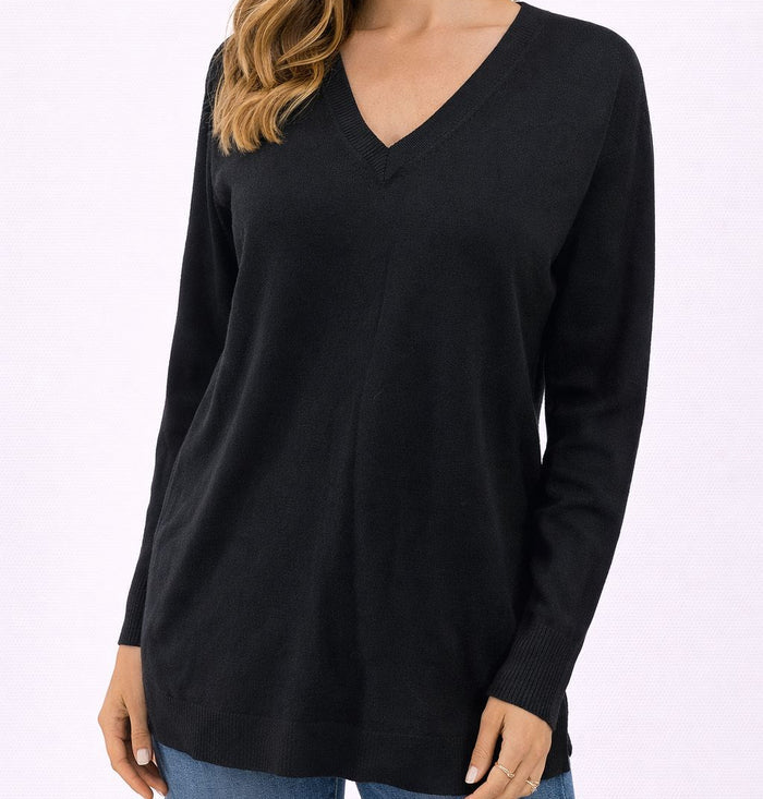 Tuscany V-neck Sweater Black (Gordon Smith)