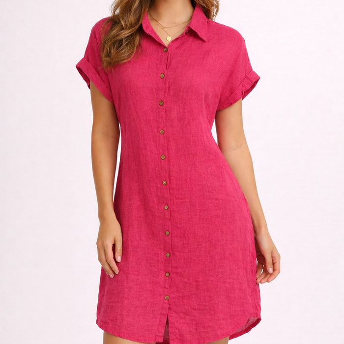 Vea Shirt Dress Raspberry (Holiday)