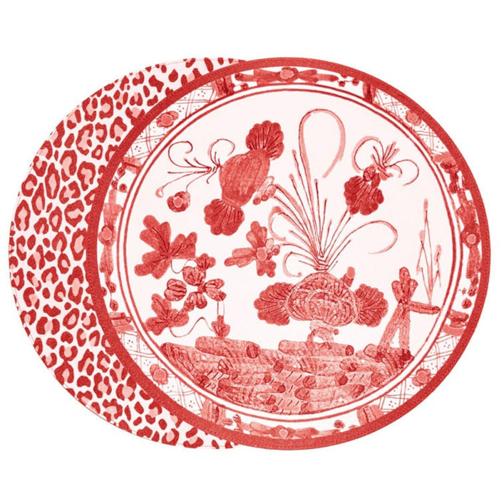 VIDA Red Faenza and Cheetah Reversible Placemat Set