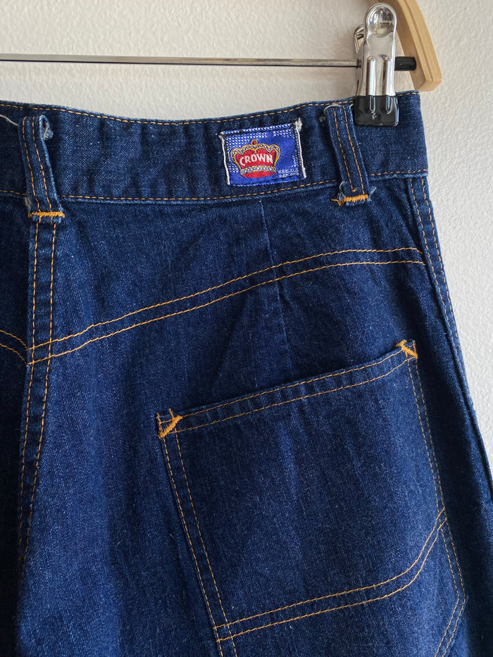 Vintage 1940/1950’s Crown One-Wash Denim Side Zip Jeans - La Lovely Vintage