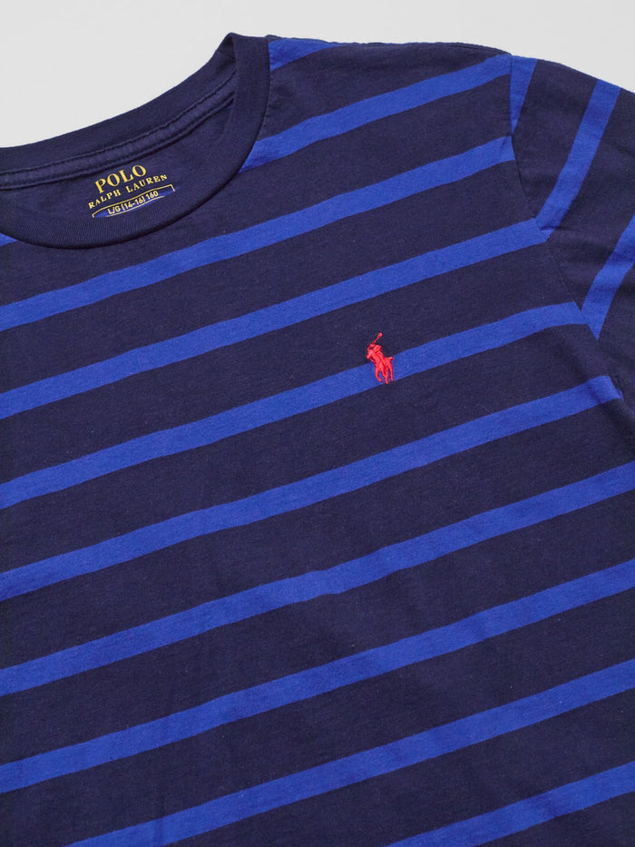 Vintage Polo Ralph Lauren Navy & Blue Striped Tee