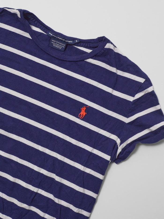Vintage Polo Ralph Lauren Navy & White Striped T-Shirt