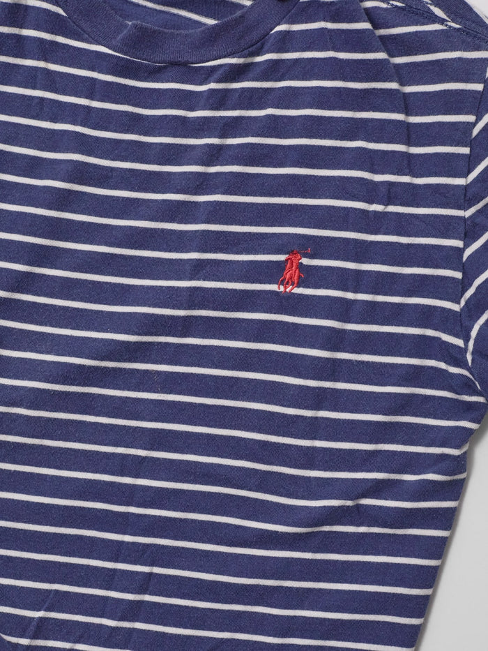 Vintage Polo Ralph Lauren Navy & White Striped Tee