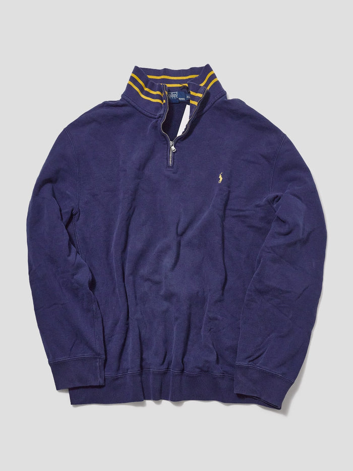 Vintage Polo Ralph Lauren Quarter Zip Navy & Yellow