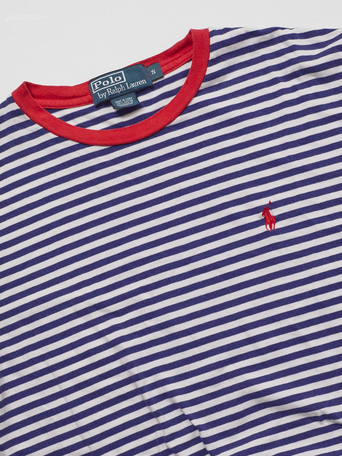 Vintage Polo Ralph Lauren Red White & Blue Striped Tee