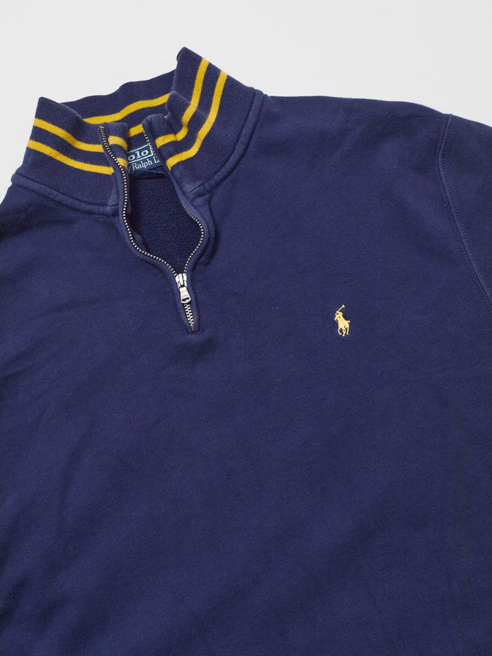 Vintage Polo Ralph Lauren Yellow and Blue Quarter Zip