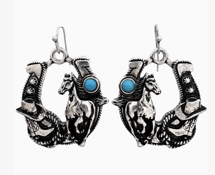 Western Cowboy Horseshoe Shape Earrings