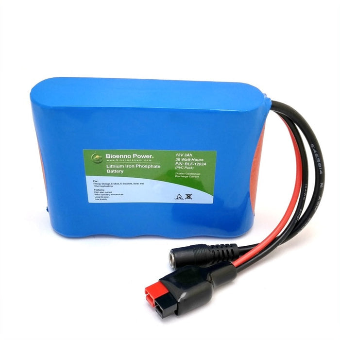 12V 3Ah LiFePO4 Battery - Bioenno Power BLF-1203AB