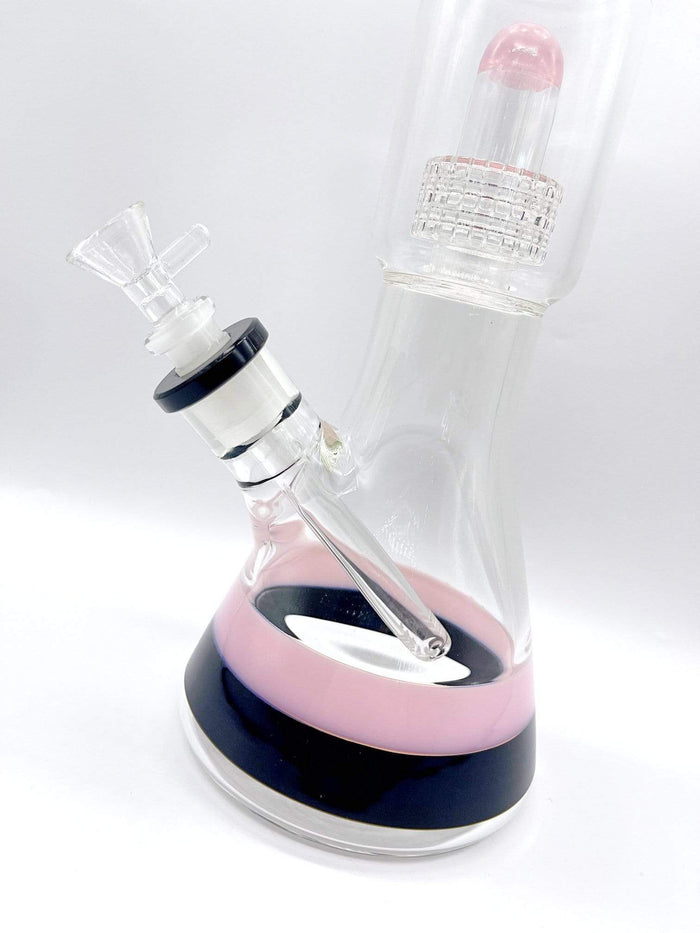 Smoke Station Water Pipe Black & Pink 18' Two-Tone Pink and Black Water pipe with Matrix perc and ice catch