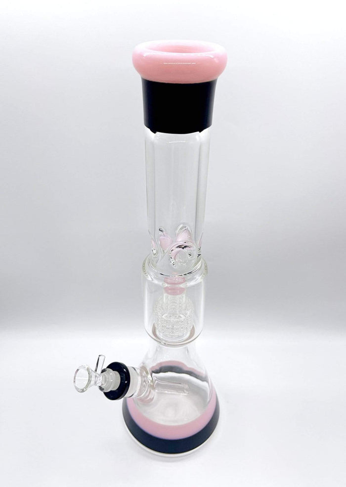 Smoke Station Water Pipe Black & Pink 18' Two-Tone Pink and Black Water pipe with Matrix perc and ice catch
