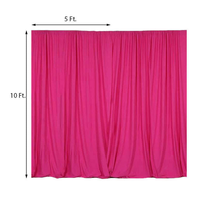 Pink backdrop curtain, 5 ft x 10 ft, ideal for events and photography.