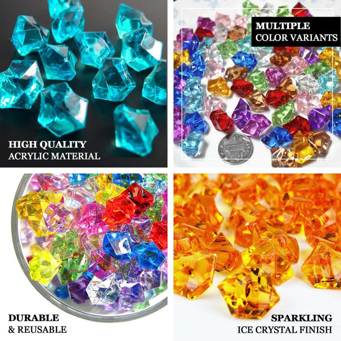 Colorful acrylic gems in various shapes and sizes, showcasing multiple color variants.